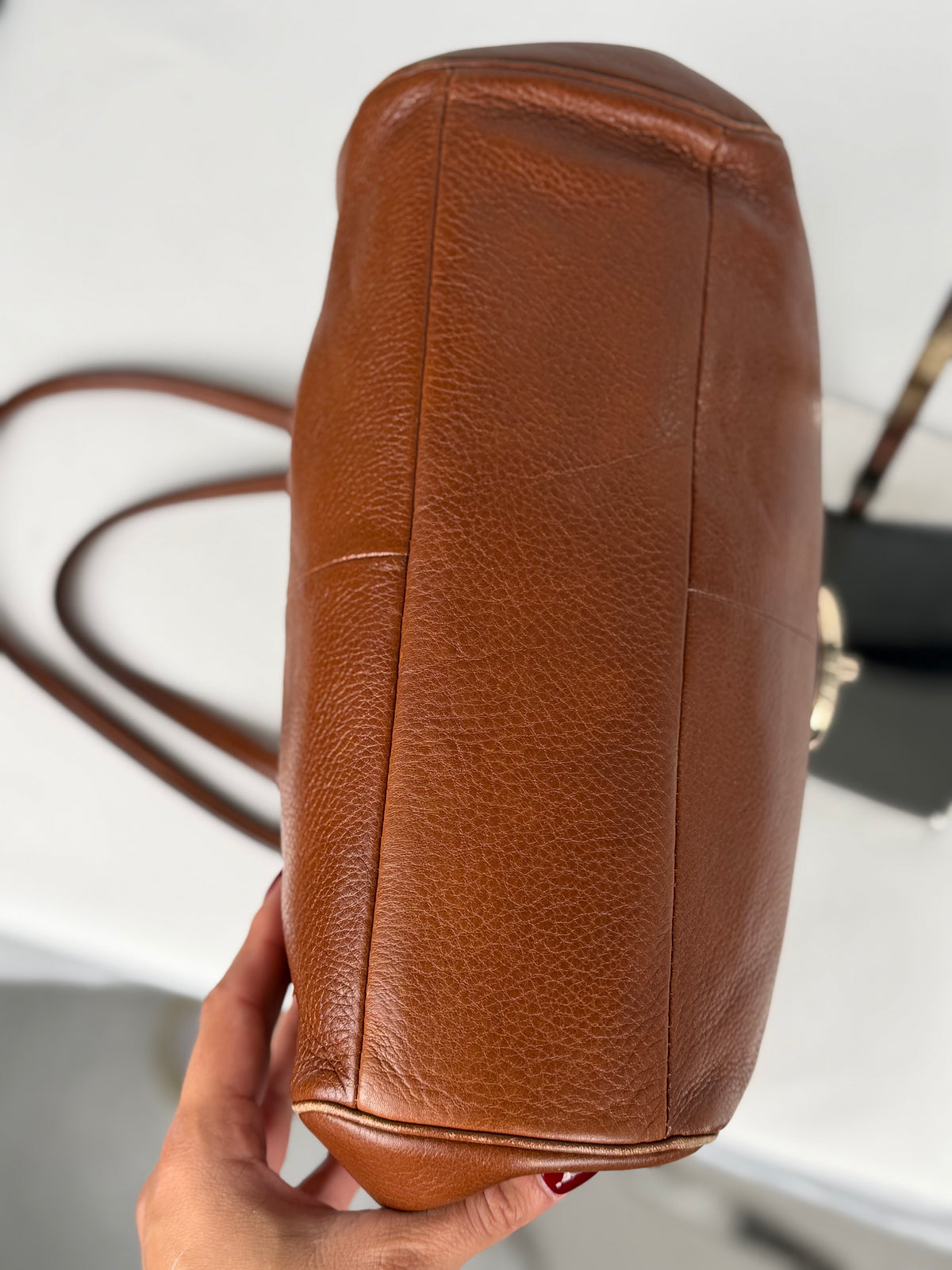 Coach 25169 Madison Madeline East/West Satchel Brown Leather Shoulder Bag