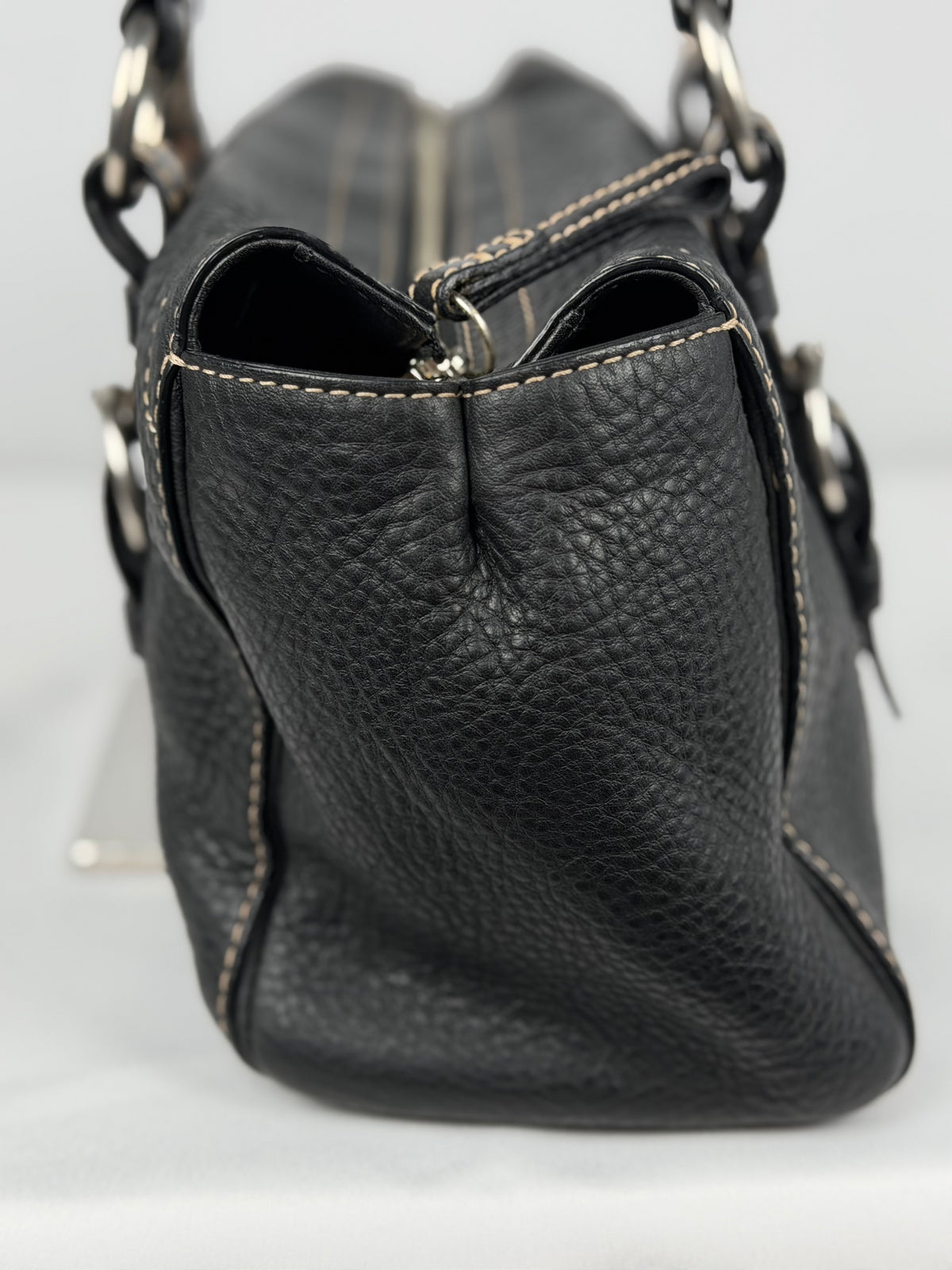 Coach F10887 Chelsea Black Pebbled Leather Shoulder Bag