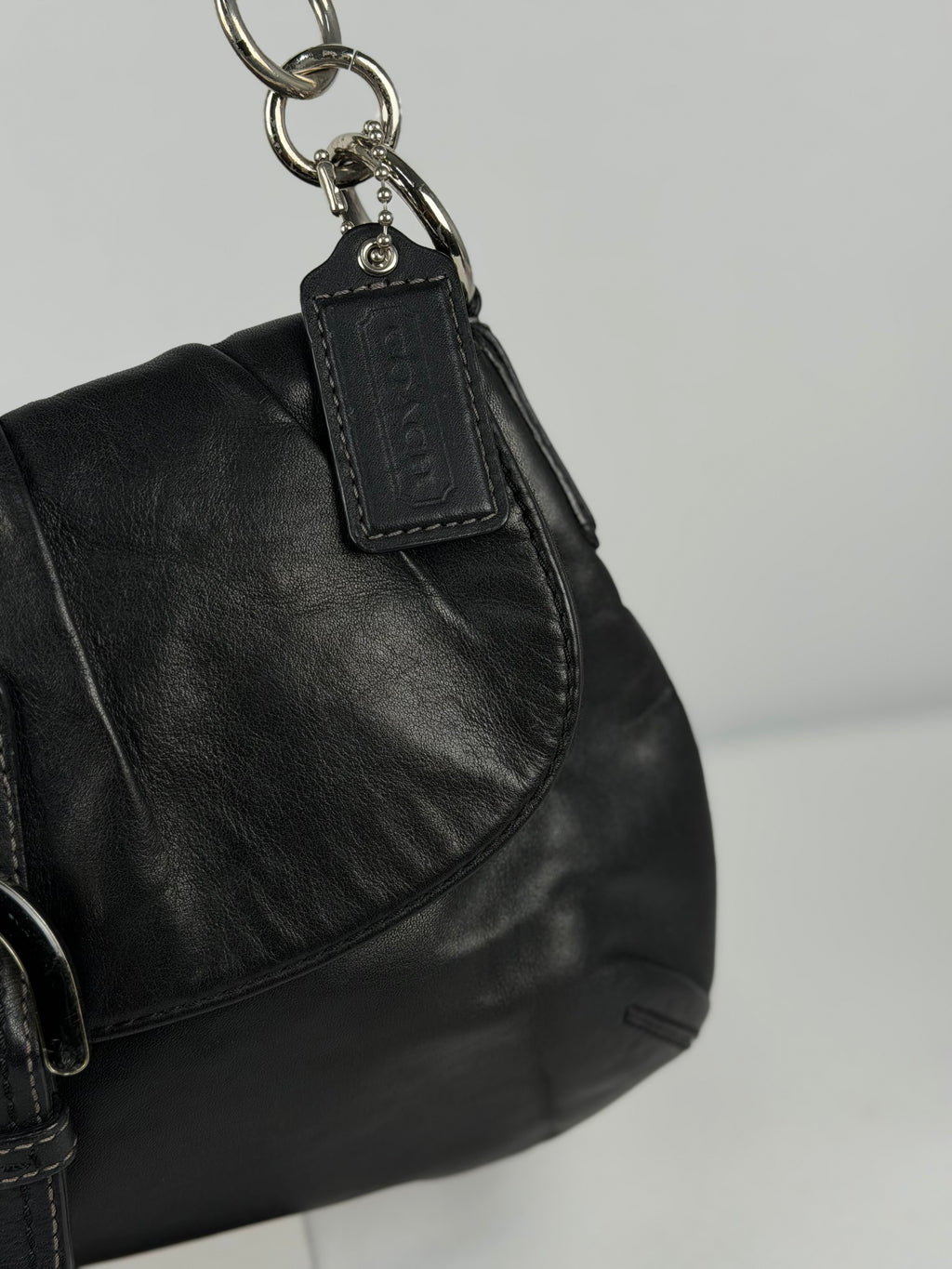 Coach F17217 Soho Black Leather Shoulder Bag