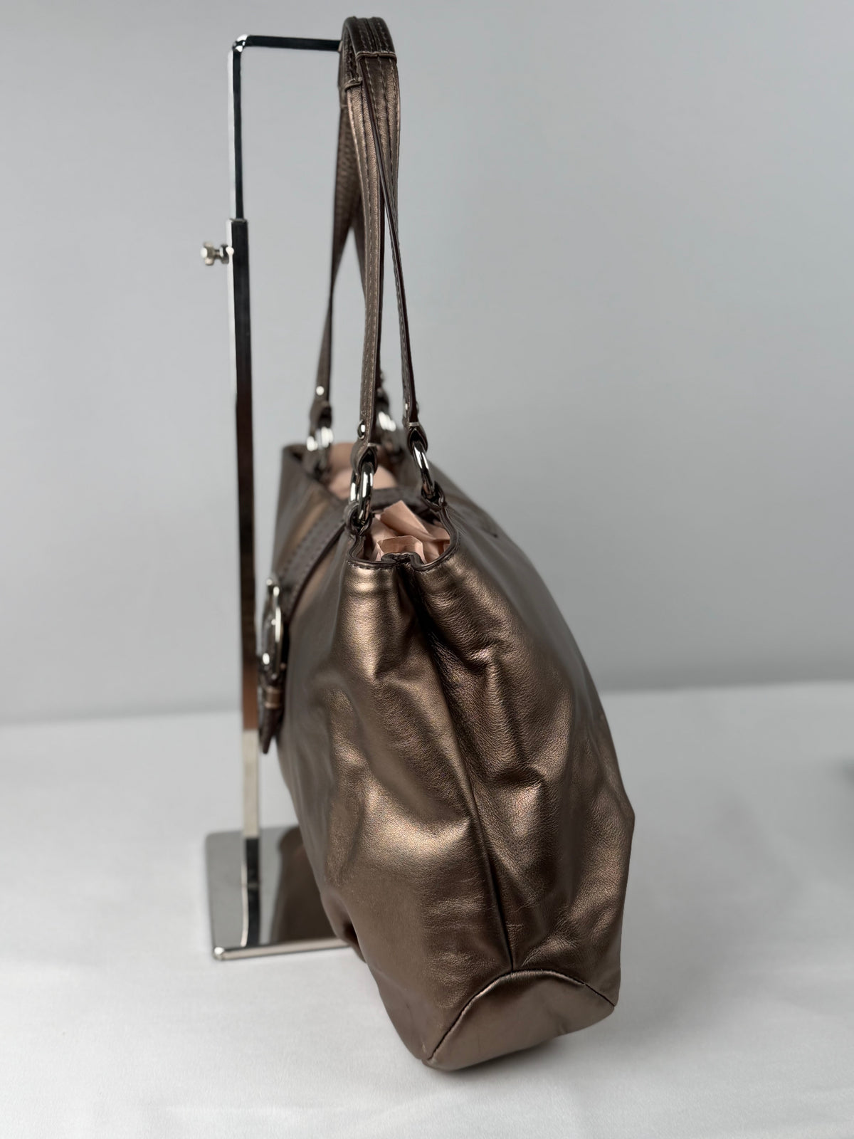 Coach F18751 Soho Metallic Leather Shoulder Tote Bag