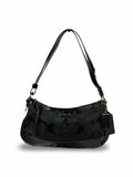 Coach F19731 Signature Black Monogram Shoulder bag Patent Leather Trim