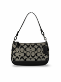 Coach 6094 Demi Signature Grey/Black Shoulder Bag Leather Trim