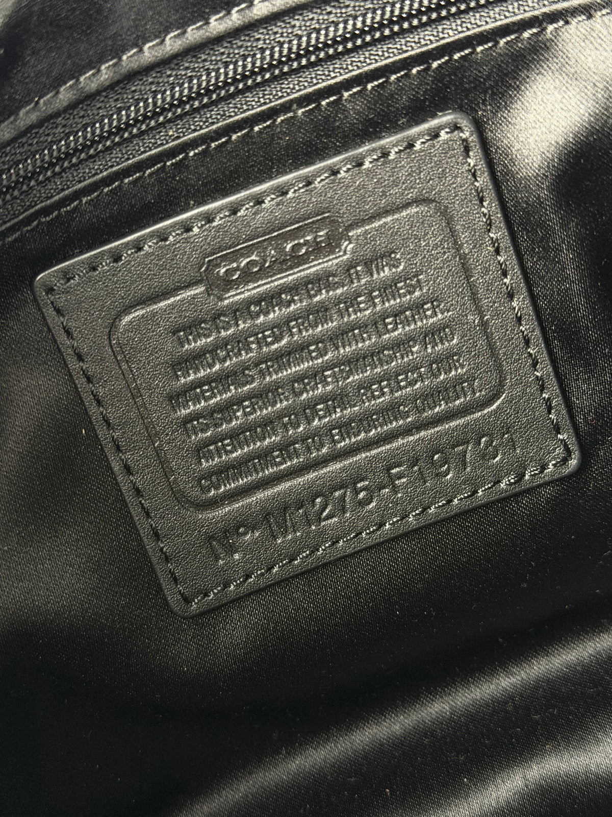 Coach F19731 Signature Black Monogram Shoulder Bag Black Patent Leather Trim
