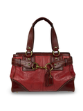 Coach 10226 Hampton Clip Red C Embossed Leather Shoulder Bag