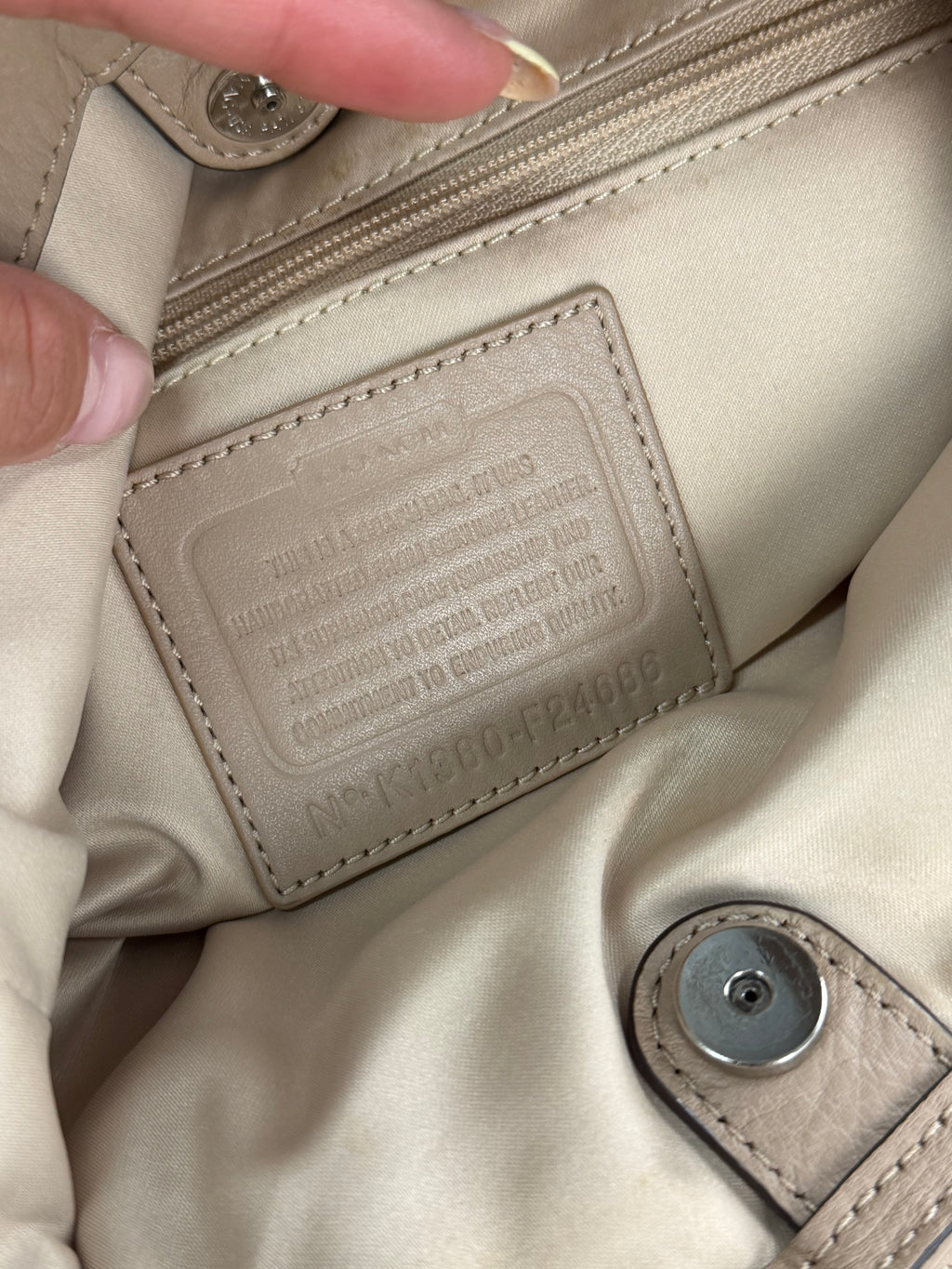 Coach F24686 Soho Beige Leather Shoulder Bag