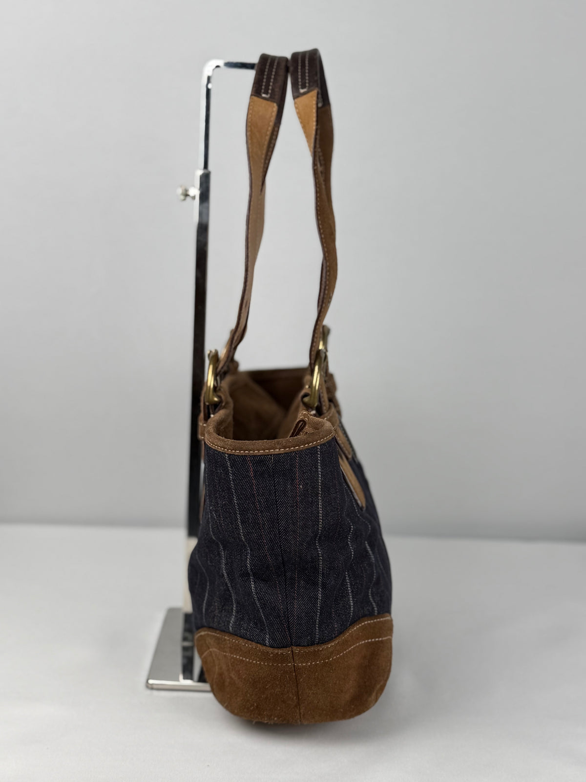 Coach 9529 Denim Pinistripe Shoulder Bag