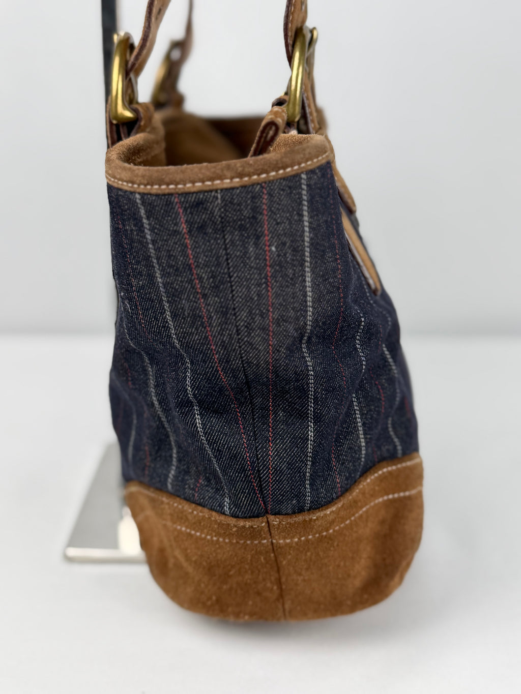 Coach 9529 Denim Pinistripe Shoulder Bag