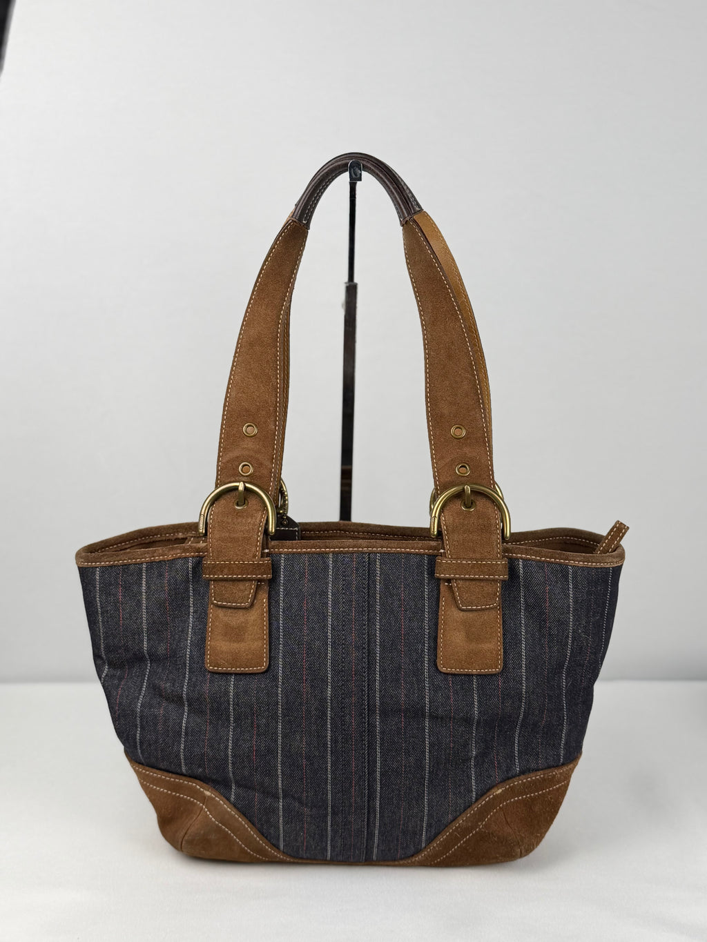 Coach 9529 Denim Pinistripe Shoulder Bag