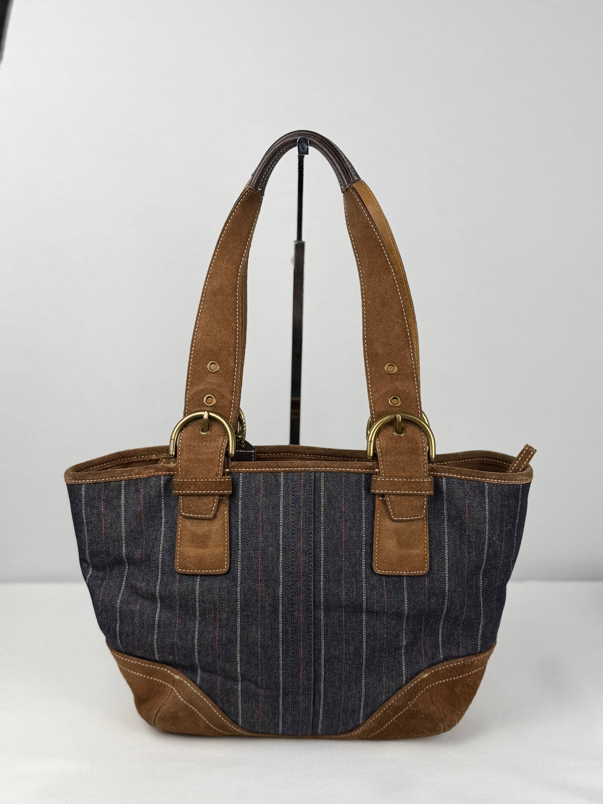 Coach 9529 Denim Pinistripe Shoulder Bag