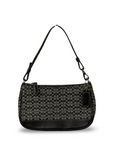 Coach 6622 Signature Black/Grey Mini Monogram Print Mini Demi Shoulder Bag Leather Trim