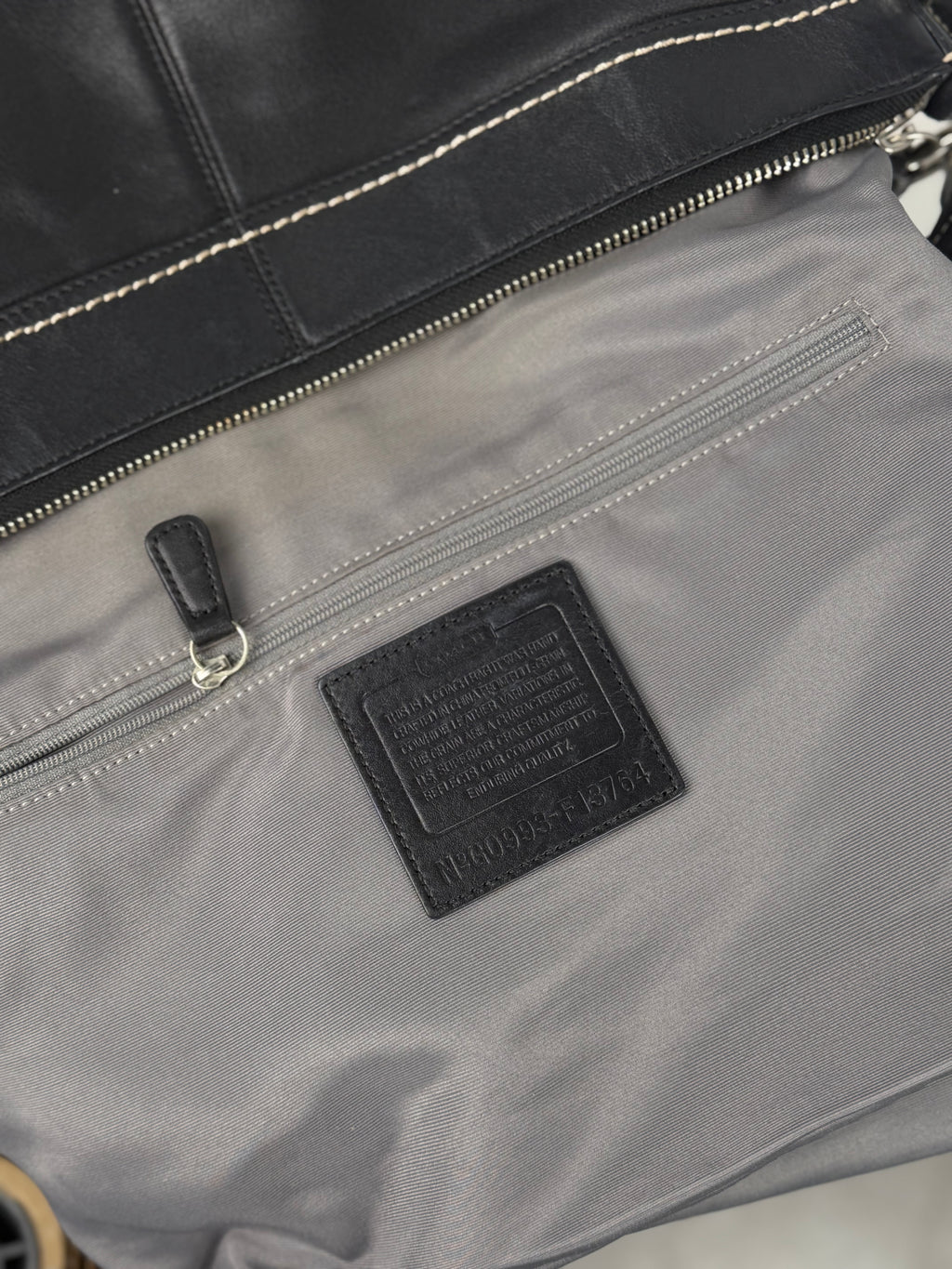 Coach F13764 Black Leather Shoulder Bag