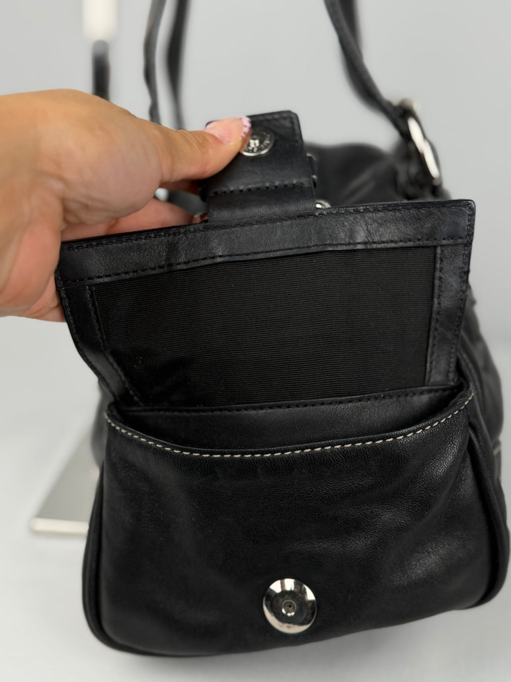 Coach 10036 Mia Black Leather Satchel Shoulder Bag