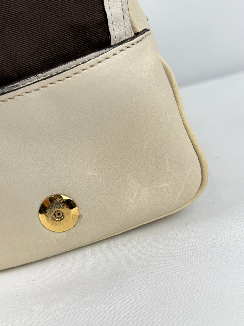 Coach 10048 Mia White/Cream Leather Double Pocket Soho Shoulder Bag