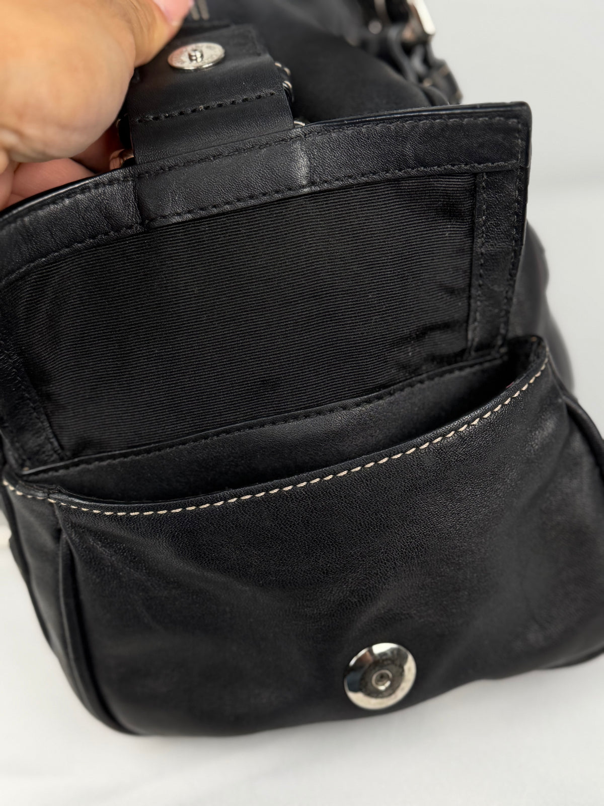 Coach 10036 Mia Black Leather Satchel Shoulder Bag