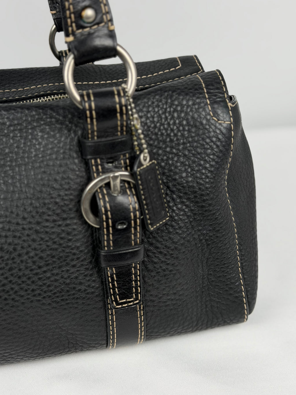 Coach F10887 Chelsea Black Pebbled Leather Shoulder Bag