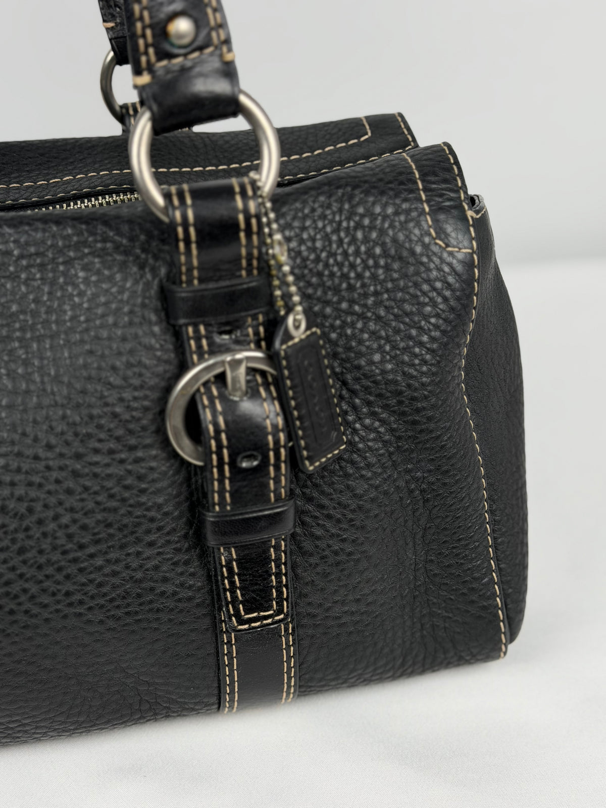 Coach F10887 Chelsea Black Pebbled Leather Shoulder Bag