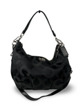 Coach 15929 Madison Black Op Art Shoulder Bag Leather Trim