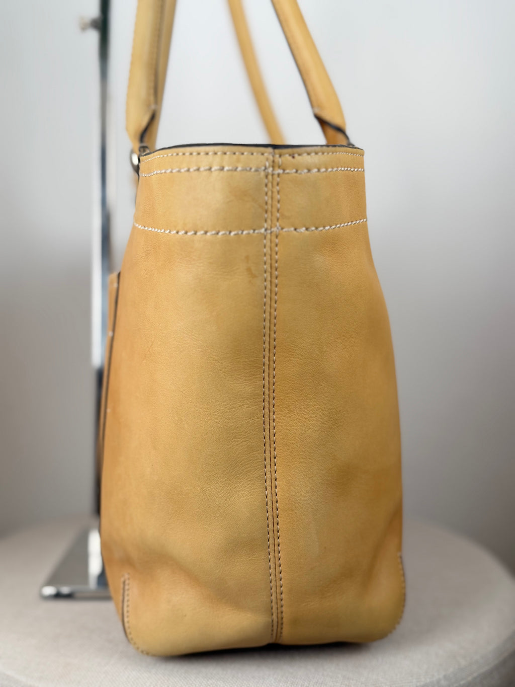 Coach F14383 Bleecker Tan/Brown Leather Shoulder Bag