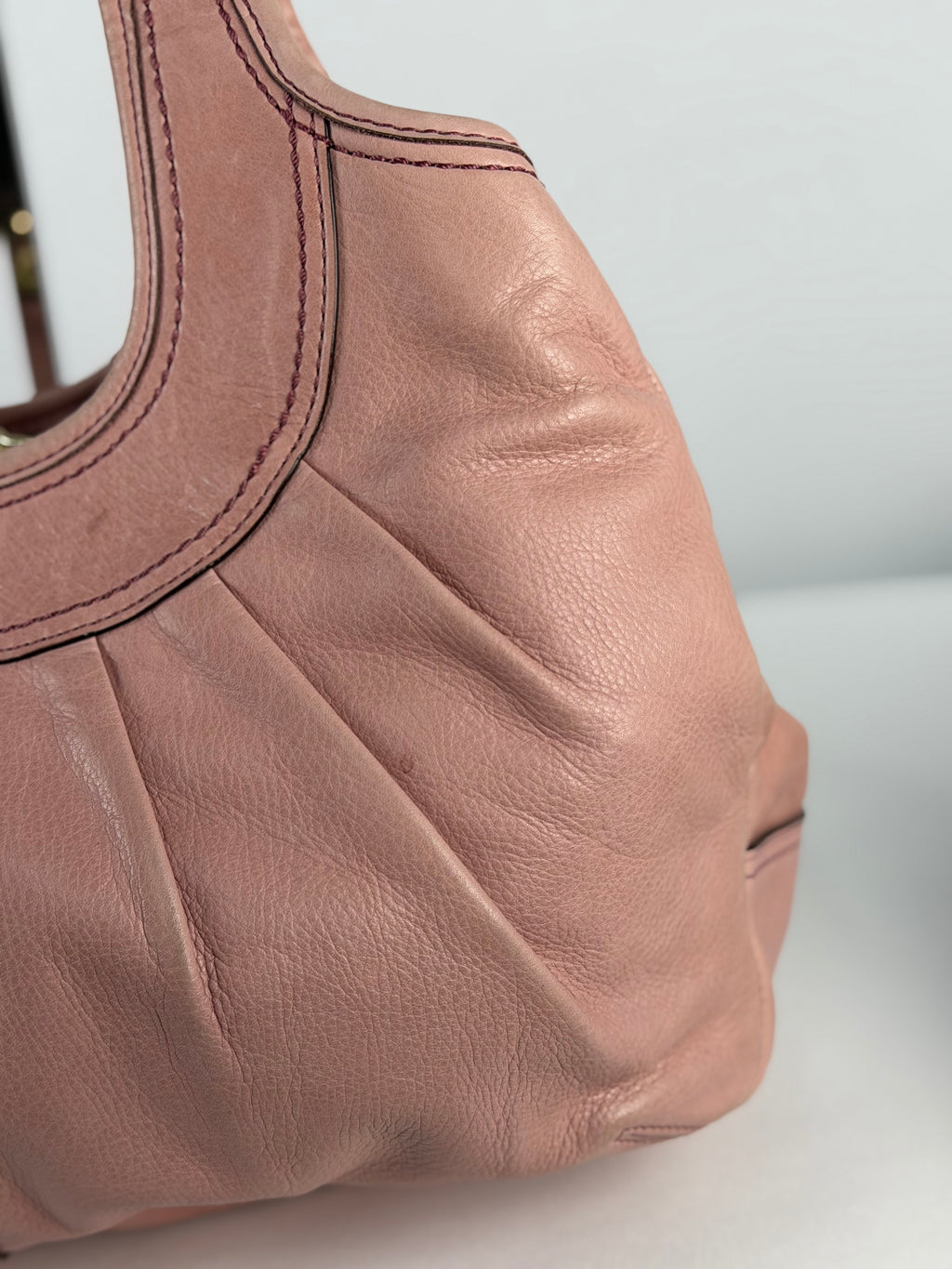 Coach 12248 Ergo Kisslock Baby Pink Leather Shoulder Bag
