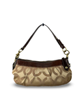 Coach 12950 Hobo Madison Optic Art Beige Monogram Shoulder Bag Brown Leather Trim