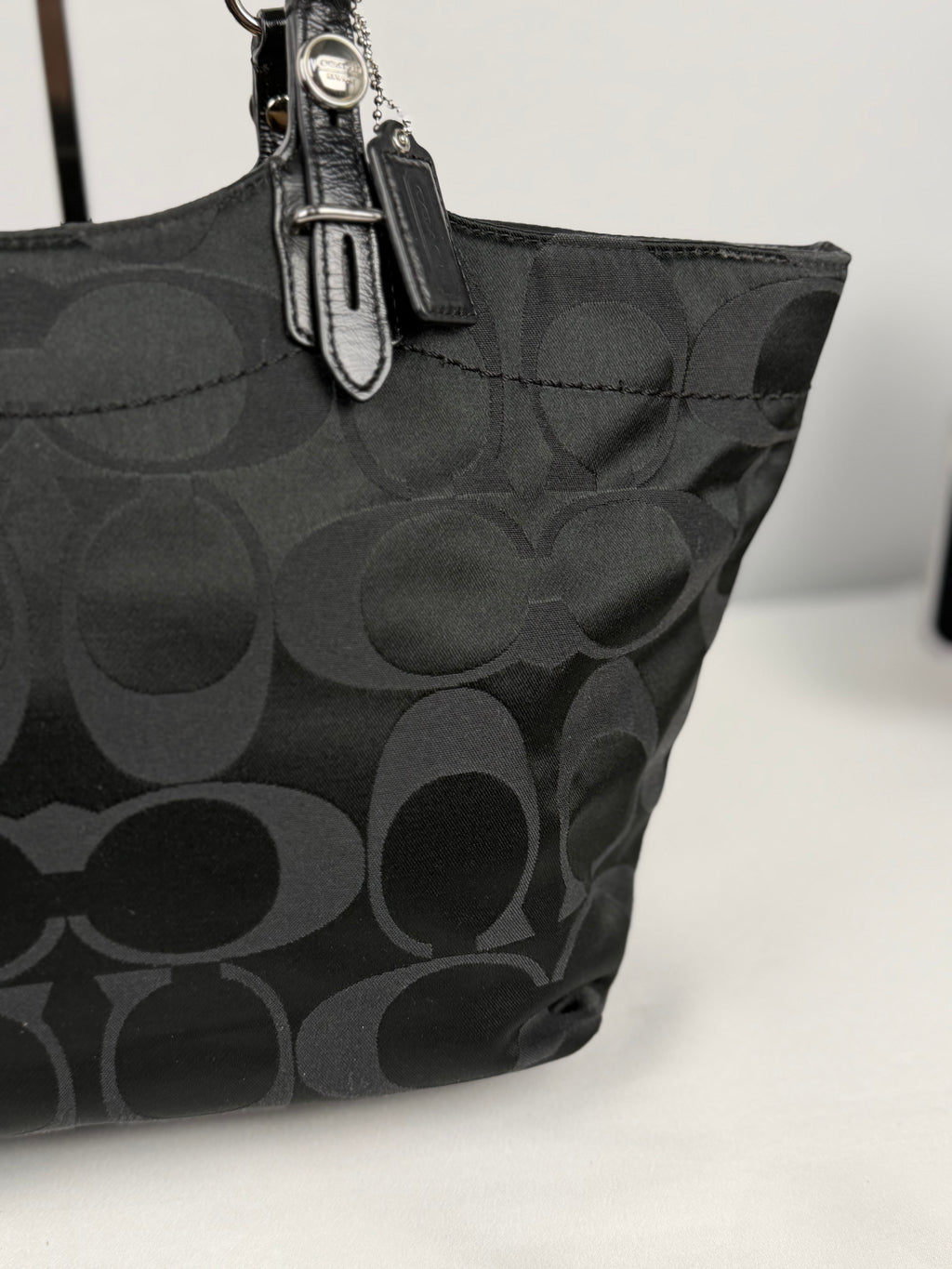 Coach F16175 Bleecker Signature black Monogram Shoulder Bag