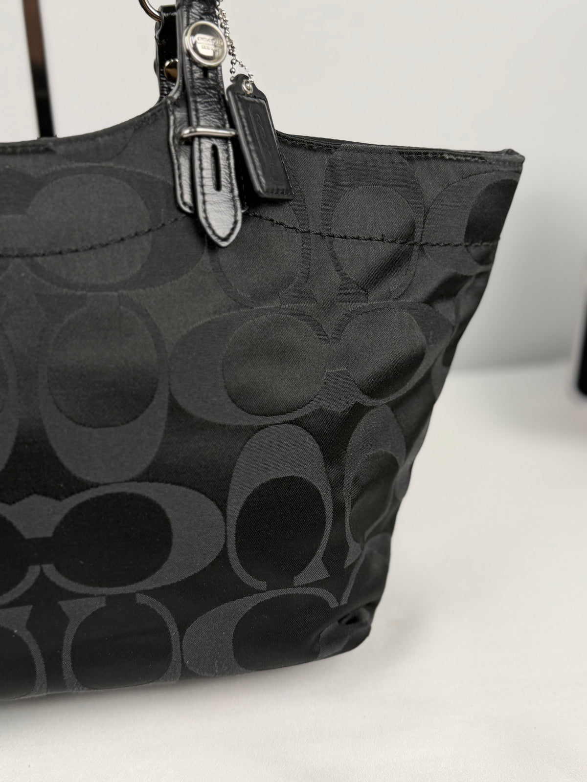 Coach F16175 Bleecker Signature black Monogram Shoulder Bag