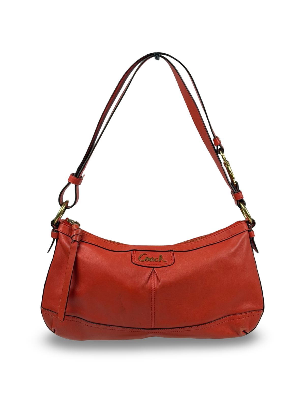 Coach F24404 Red/Orange Leather Shoulder Bag