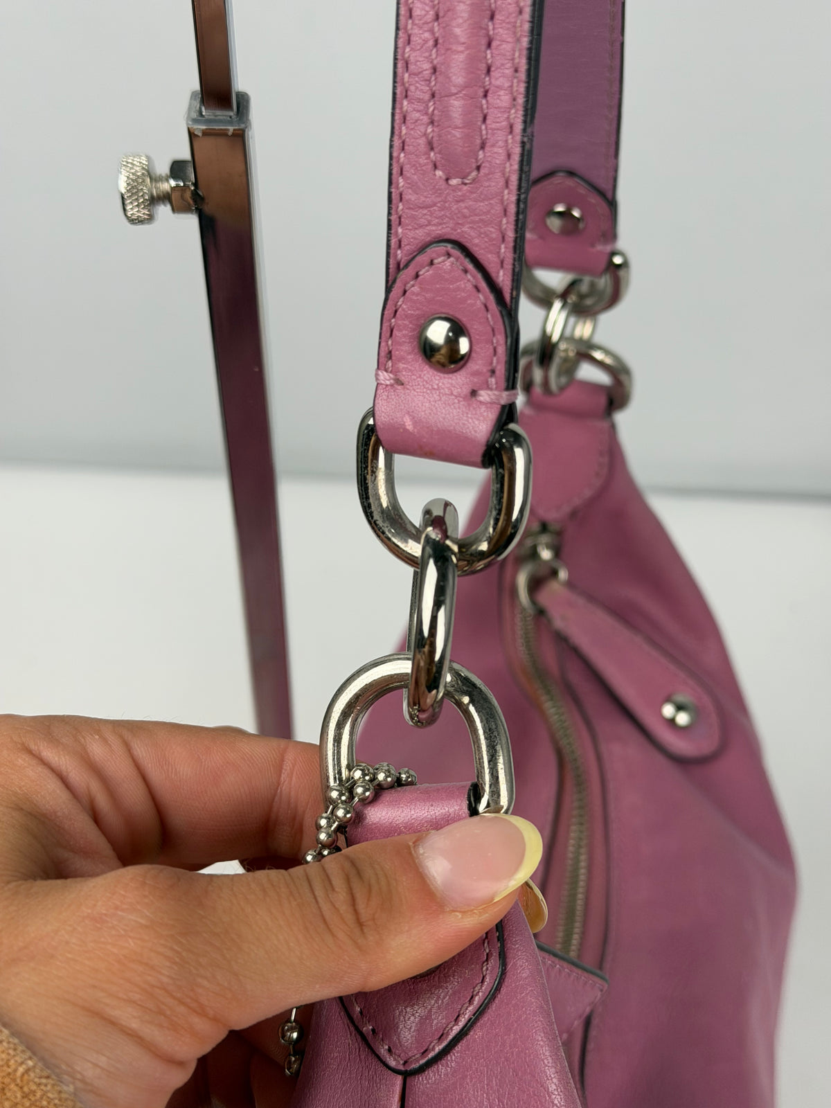Coach 14304 Pink/Purple Leather Shoulder Bag