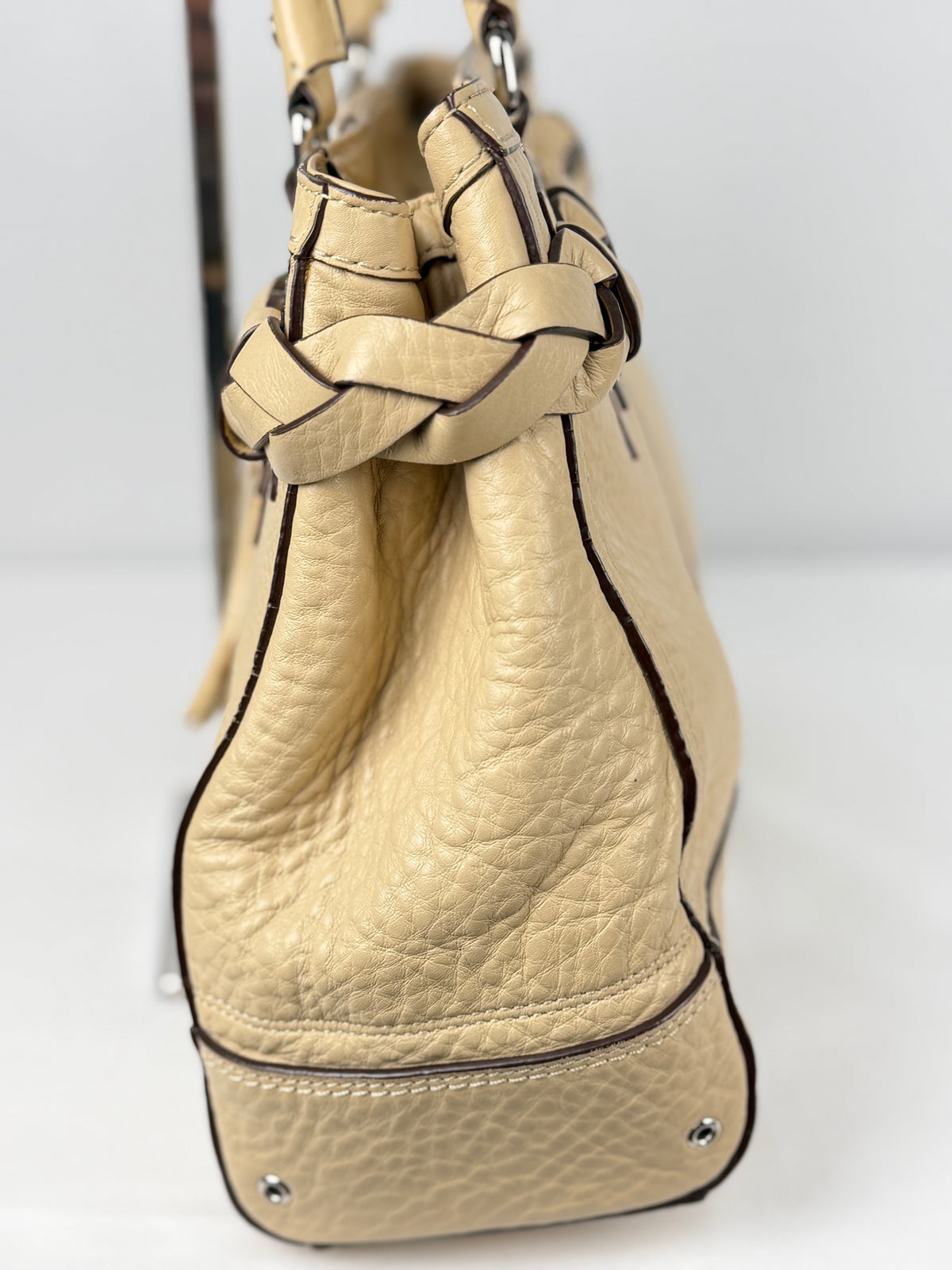 Coach 13087 Hampton Clip Cream Pebbled Leather Shoulder Bag