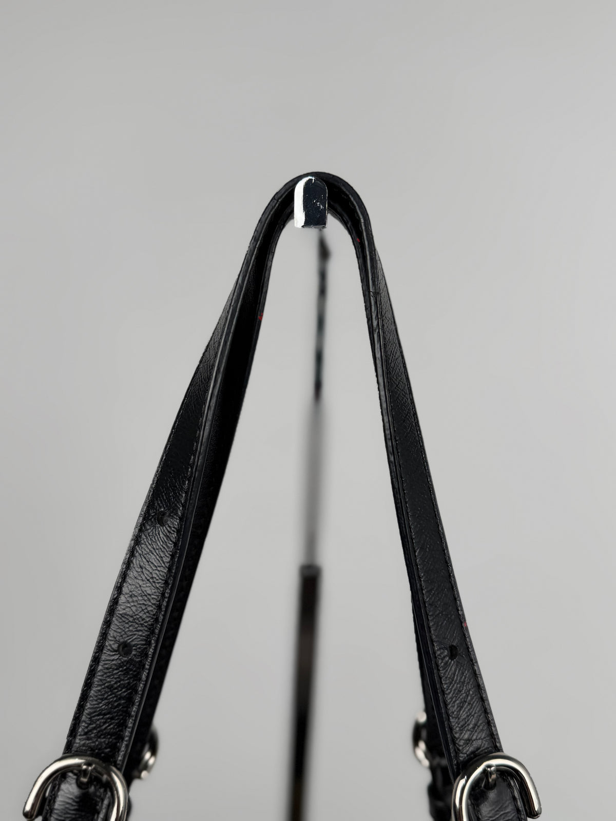 Coach F17726 Signature Grey/Black Shoulder Bag Leather Trim