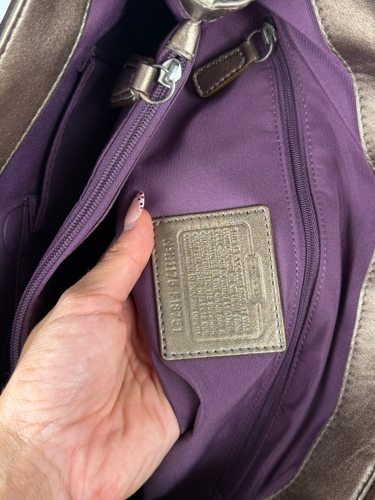 Coach F18751 Soho Metallic Leather Shoulder Tote Bag