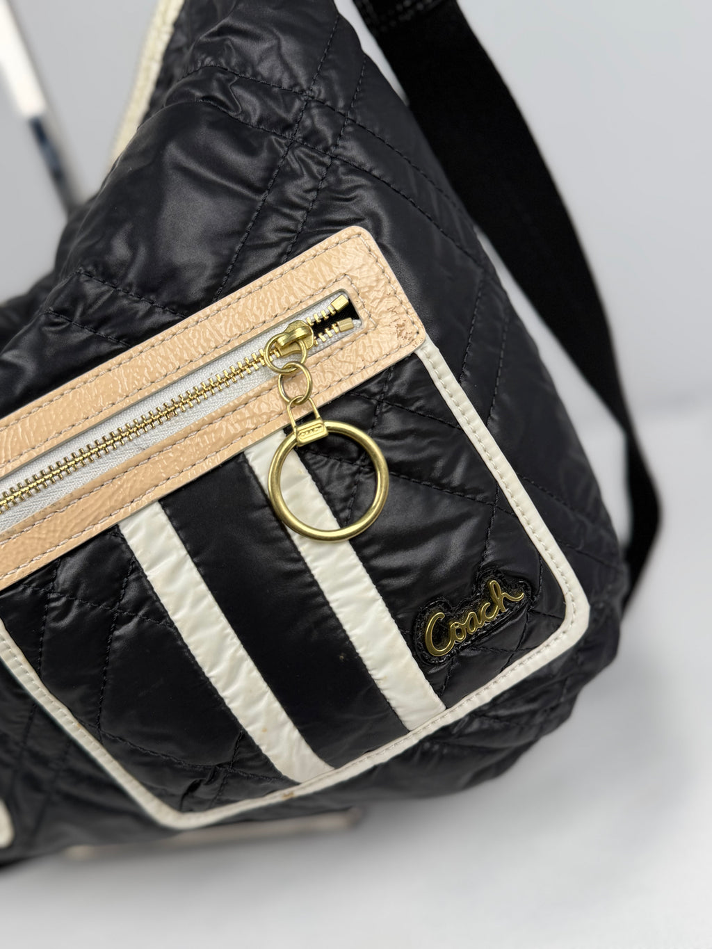 Coach 15872 Poppy Nylon 2 Way Quilted Shoulder Bag