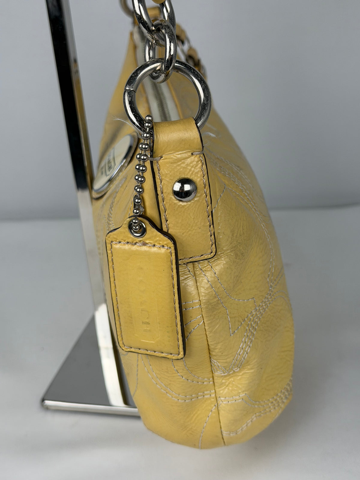 Coach F15141 Yellow Patent Leather Shoulder Bag