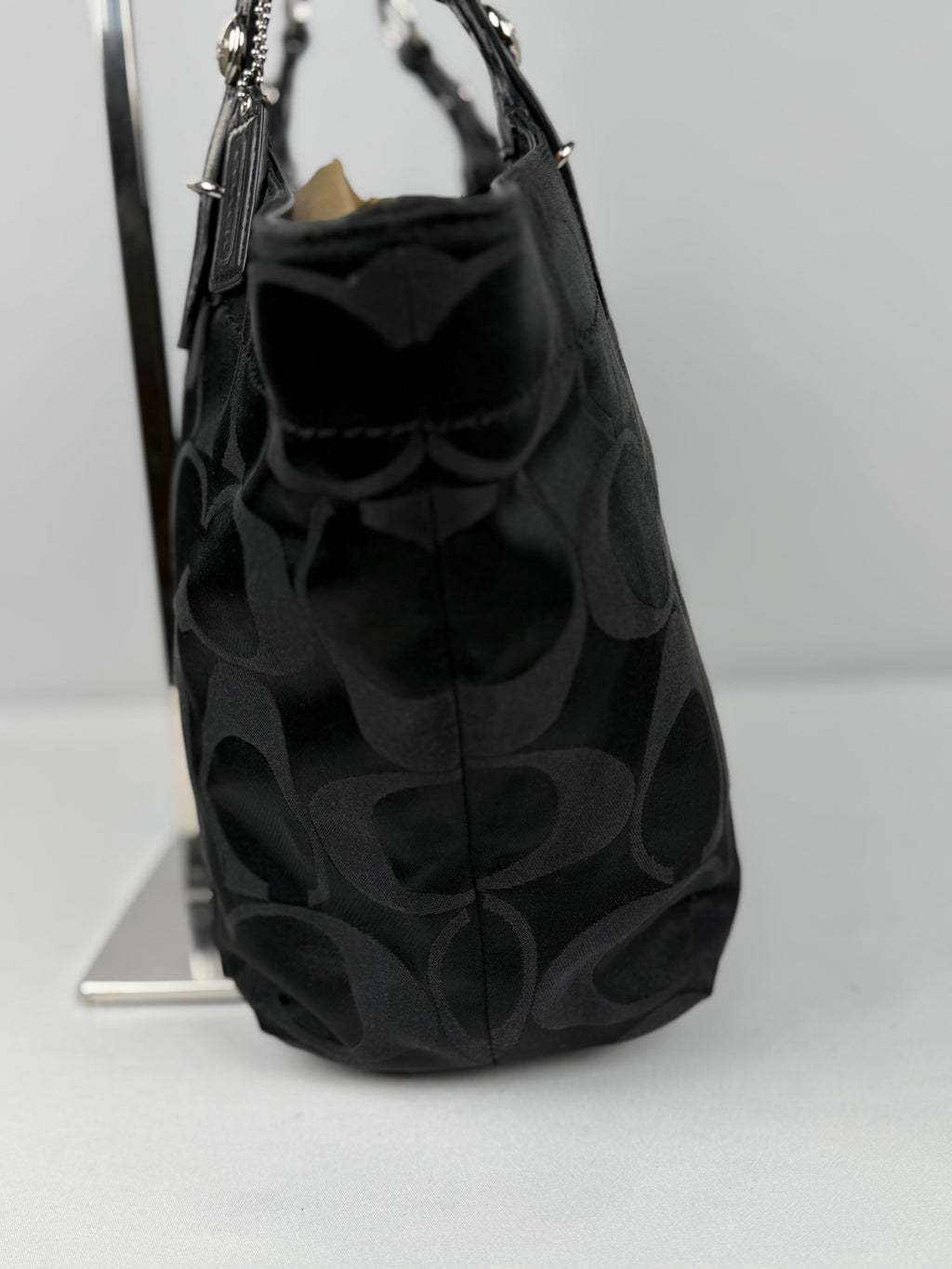 Coach F16175 Bleecker Signature black Monogram Shoulder Bag