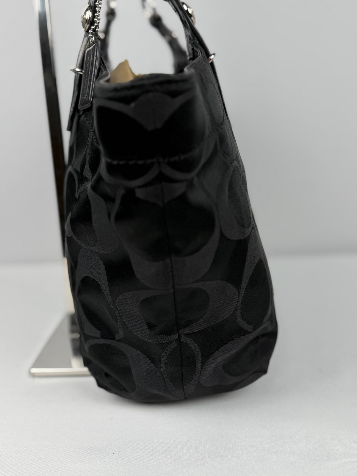 Coach F16175 Bleecker Signature black Monogram Shoulder Bag