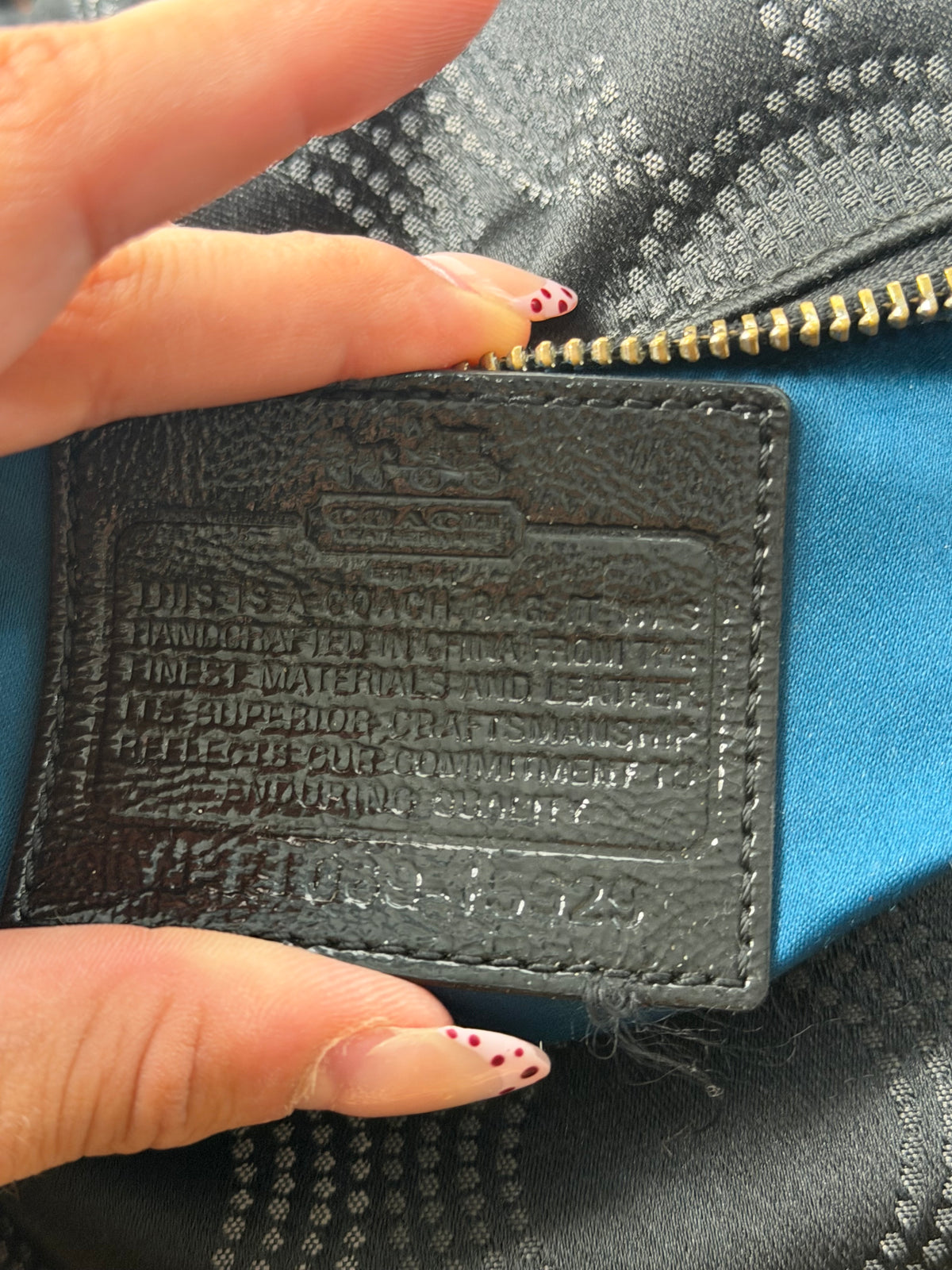 Coach 15929 Madison Black Op Art Shoulder Bag Leather Trim