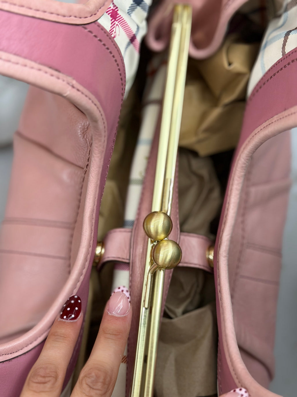 Coach 12248 Ergo Kisslock Baby Pink Leather Shoulder Bag