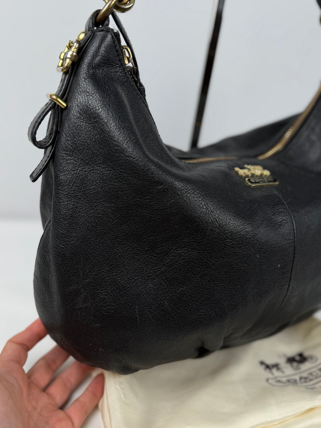 Coach 15959 Black Leather Hobo Shoulder Bag