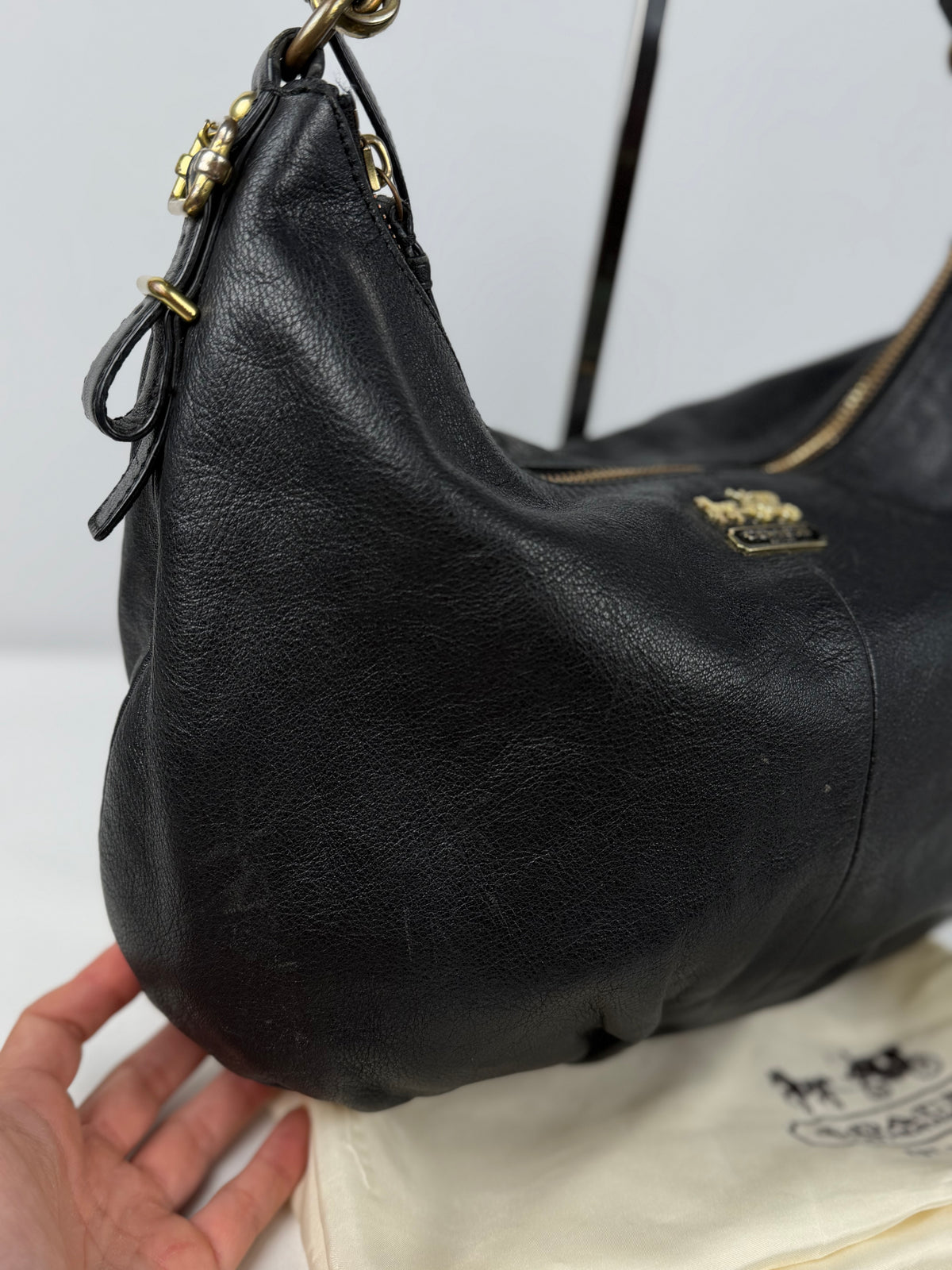 Coach 15959 Black Leather Hobo Shoulder Bag