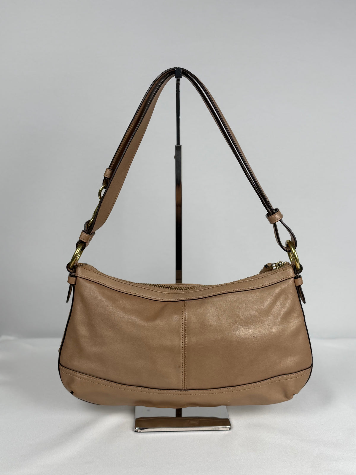 Coach F24404 Brown/Bronze Leather Shoulder Bag