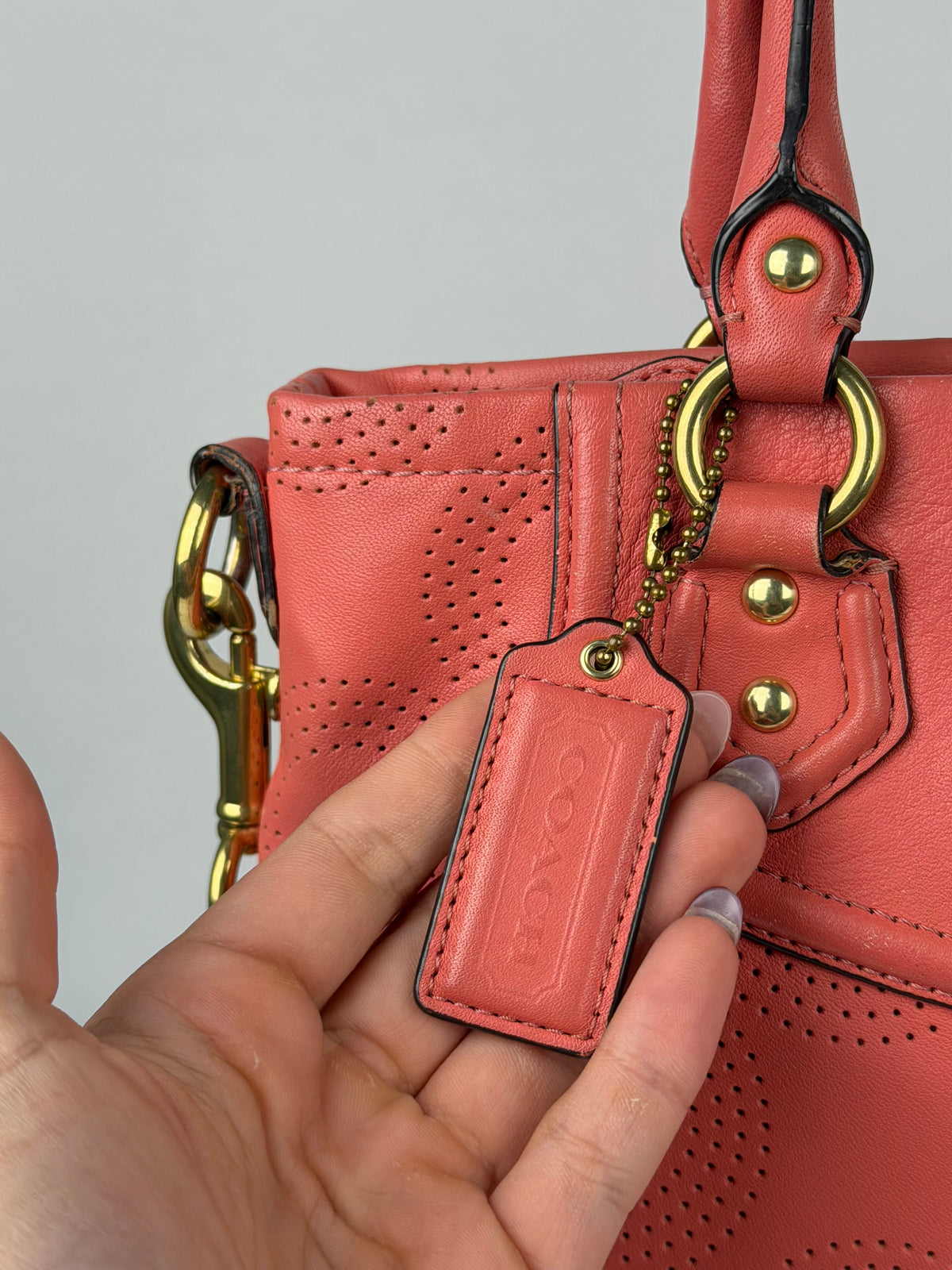 Coach F23243 Ashley Pink Leather Hand Bag