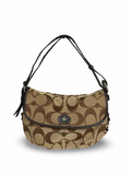 Coach F15171 Signature Brown Monogram Turnlock Shoulder Bag