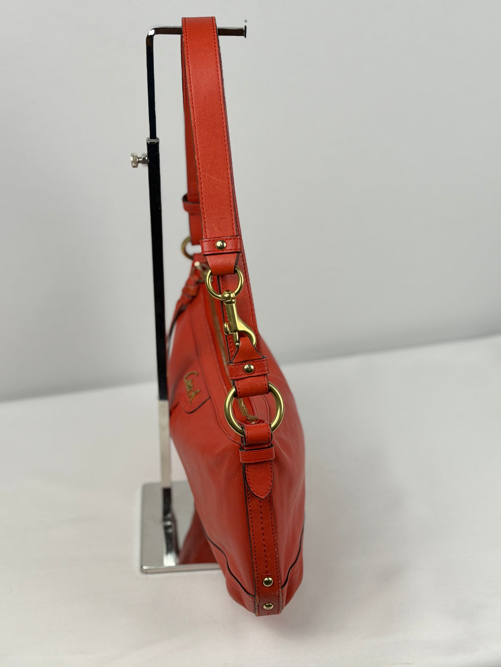 Coach F24404 Red/Orange Leather Shoulder Bag