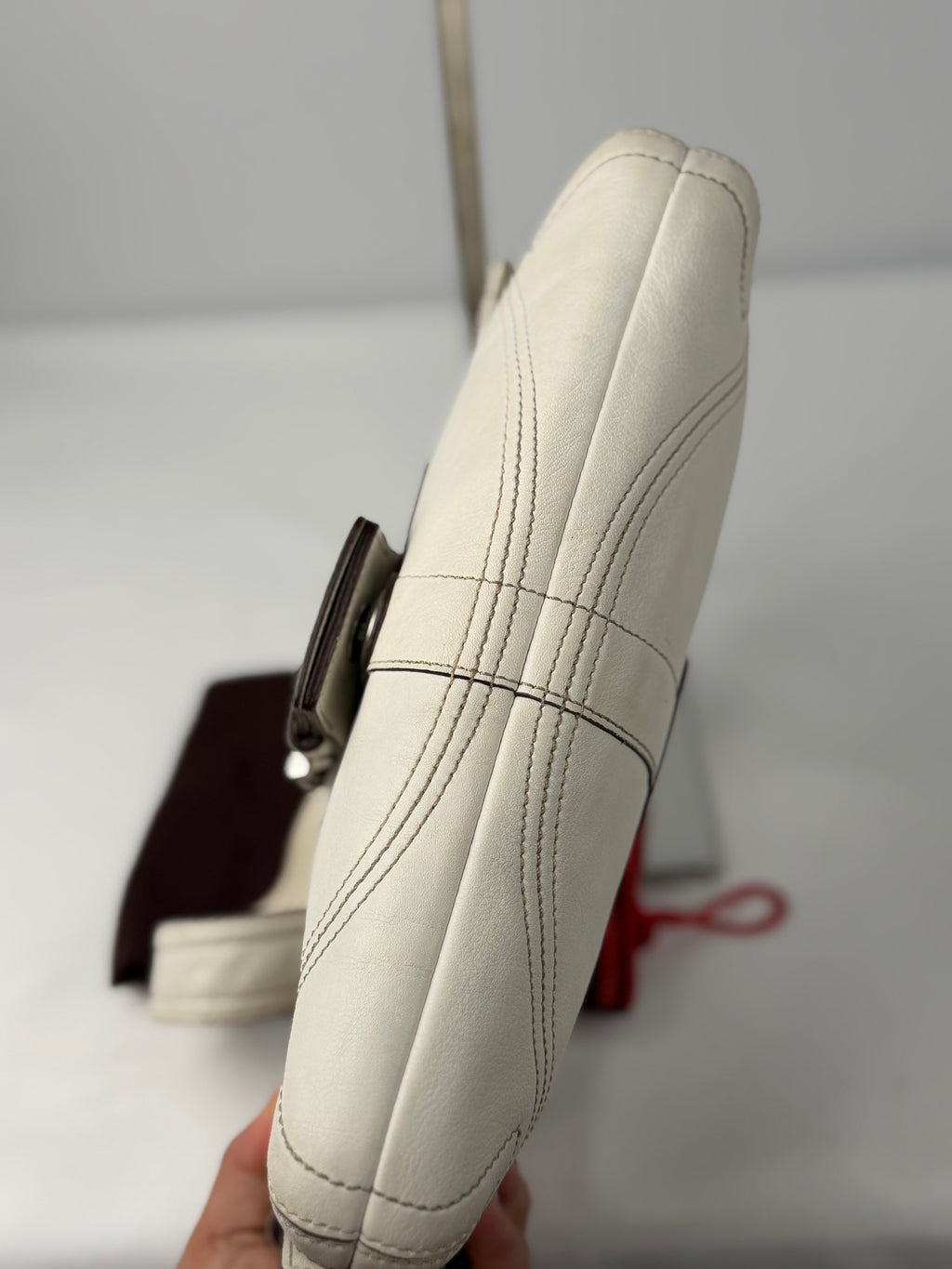 Coach 8A05 Soho White Leather Shoulder Bag