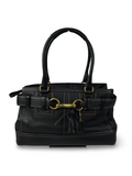 Coach F10212 Hampton Clip Black Pebbled Leather Shoulder Bag