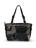 Coach 12902 Patchwork Leopard Print Shoulder Bag Leather Trim