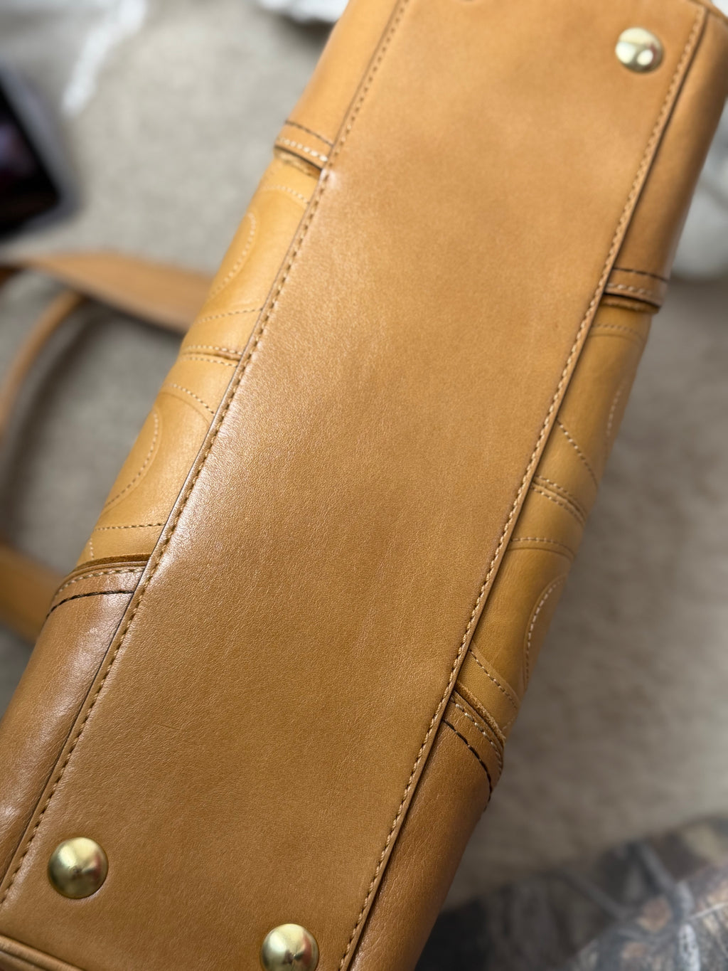 Coach 11330 Hampton Turnlock Flap Brown/Tan Leather Shoulder Bag