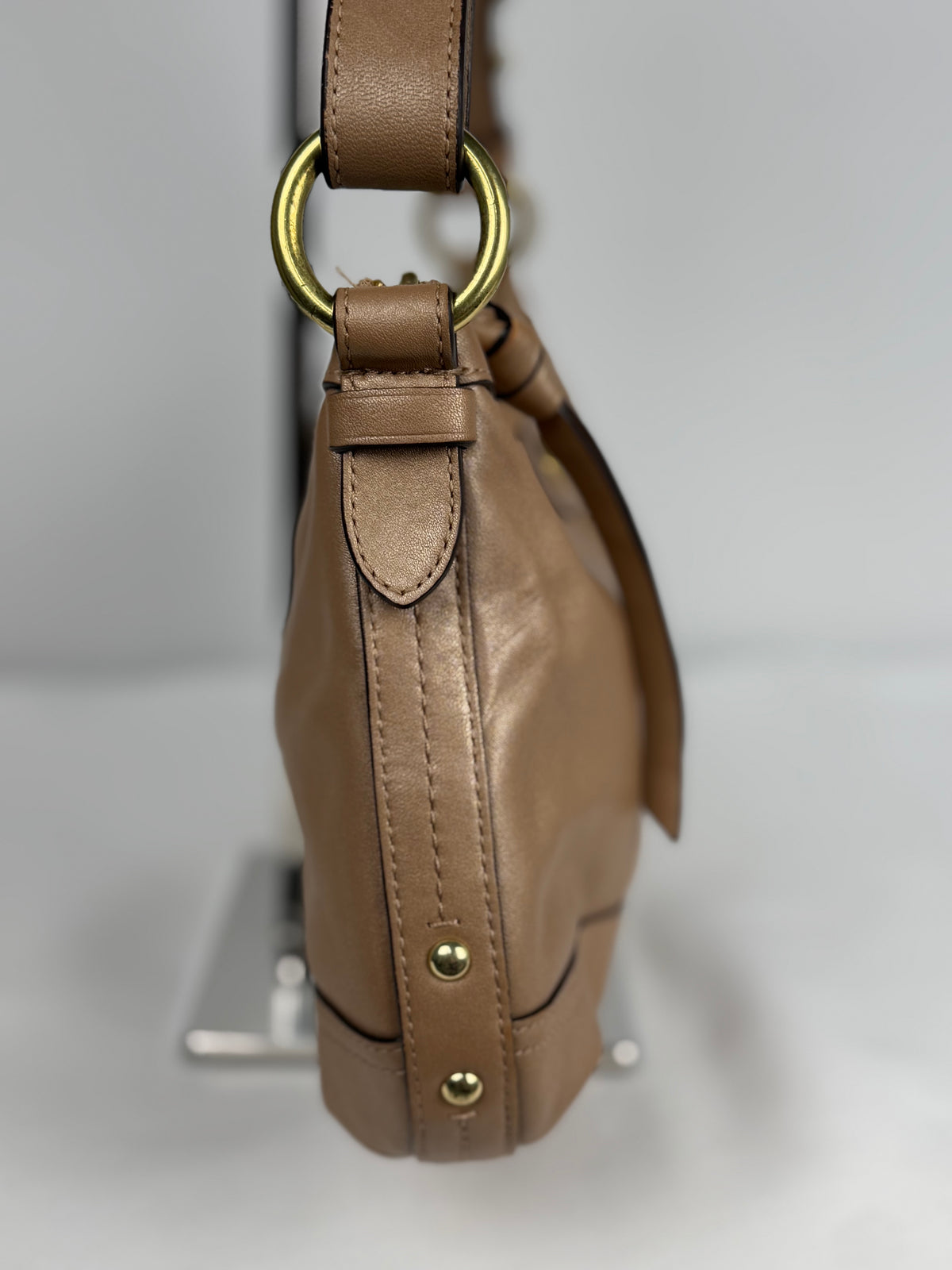 Coach F24404 Brown/Bronze Leather Shoulder Bag
