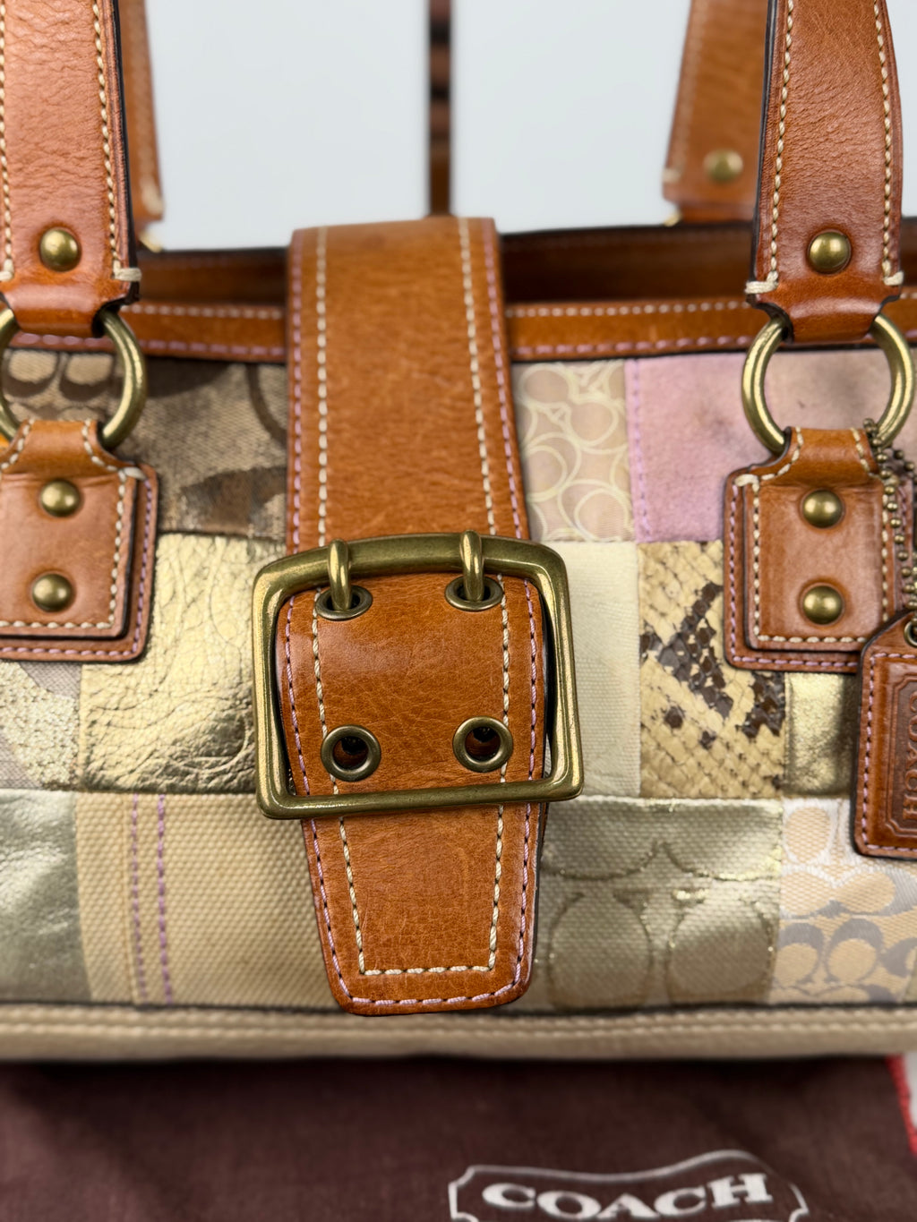 Coach 10004 Rare Soho Multicolour Suede/Leather/Canvas Patchwork Shoulder Bag&nbsp;