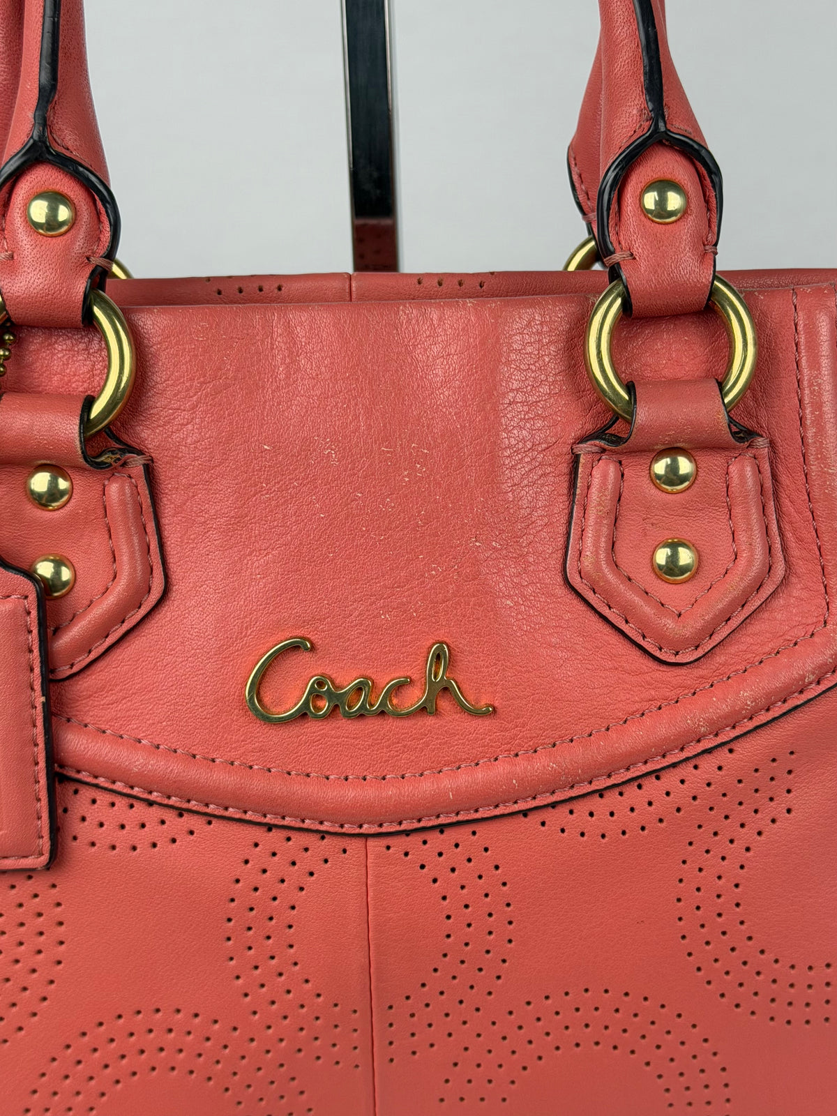 Coach F23243 Ashley Pink Leather Hand Bag